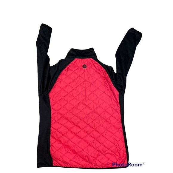 Marmot Womens Bright Pink & Black Polartec Fleece Light Puffer Jacket XL - Picture 3 of 5